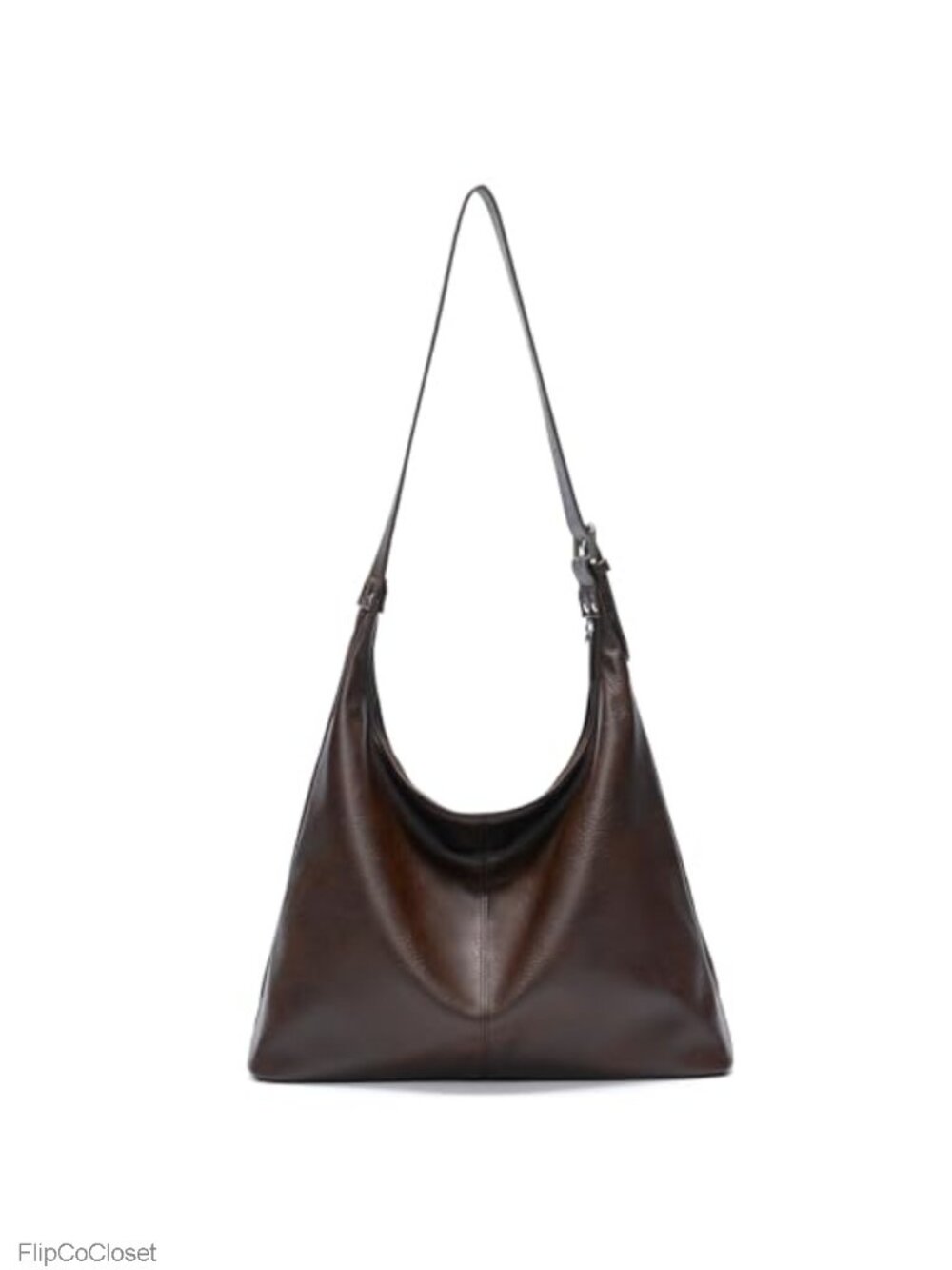 Large Vegan Leather Hobo Bag Slouchy Shoulder Purse Fits 13" Laptop